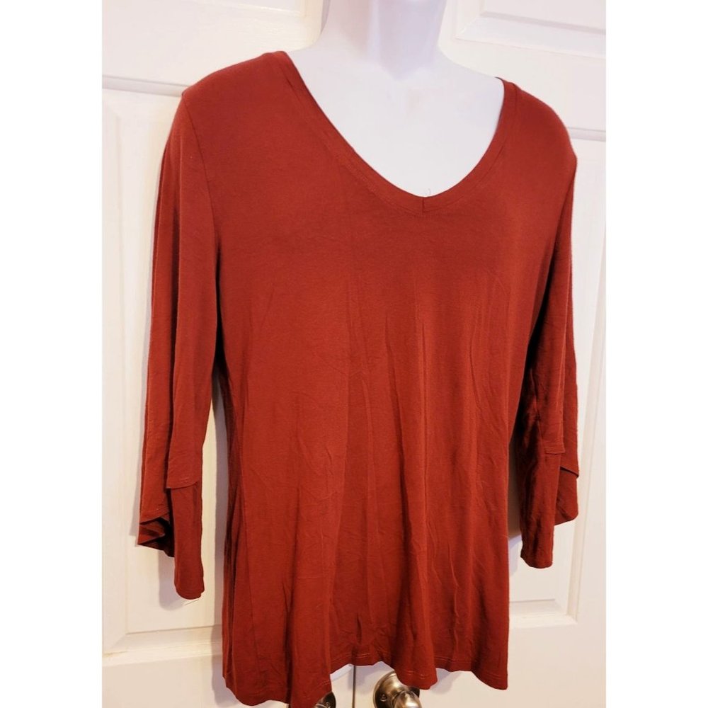 Soft Surroundings Orange/Rust Tunic Size Large - image 4